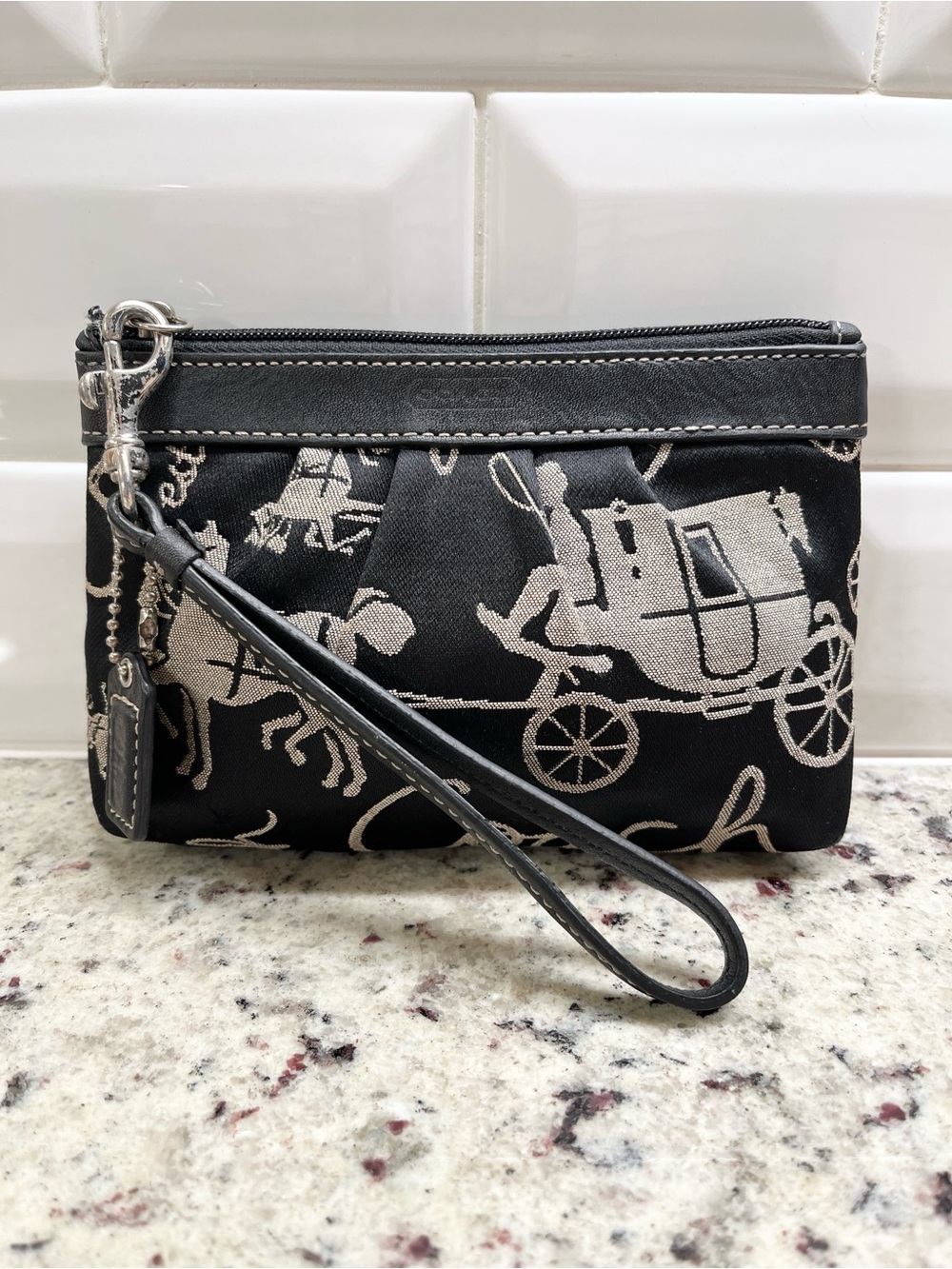 Coach Horse & Carriage Signature Wristlet EUC